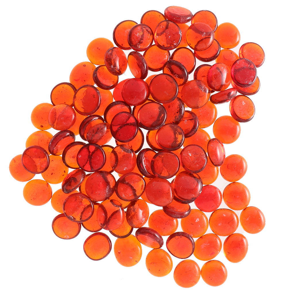 100 st glasvasfyllmedel, platta kulor, stenpärla för mittstycken, dekorativa glaspärlor, glaspärlor, orange