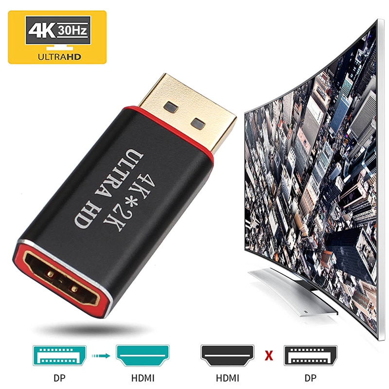 4K Display Port To HDMI-compatible Male Female Adapter Converter DisplayPort DP To HDMI-compatible