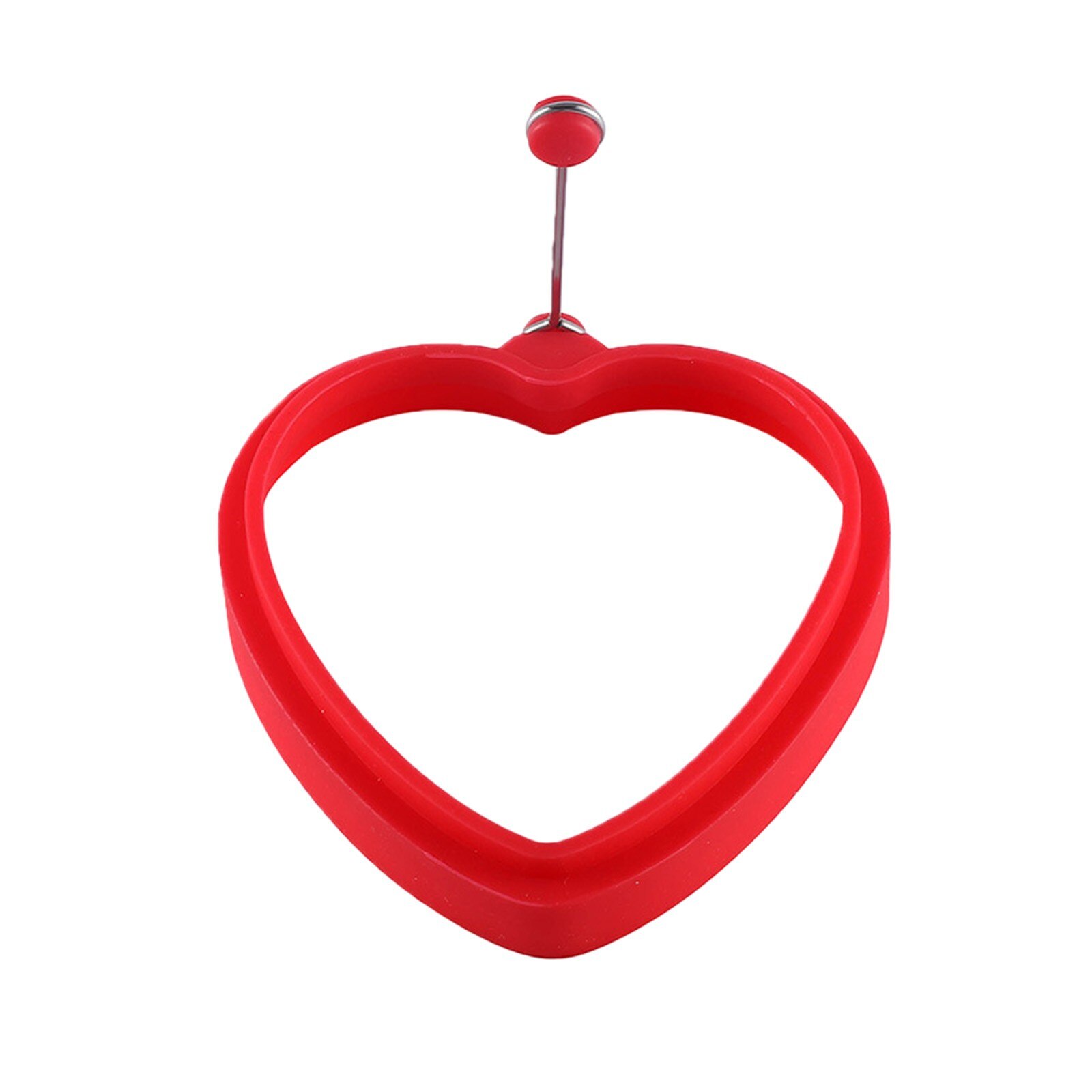 30# Heart Shaped Circular Ring Frying Mold With Handle Non-stick Frying Silicone Mold Kitchen Egg Tool Moldes De Silicona: D