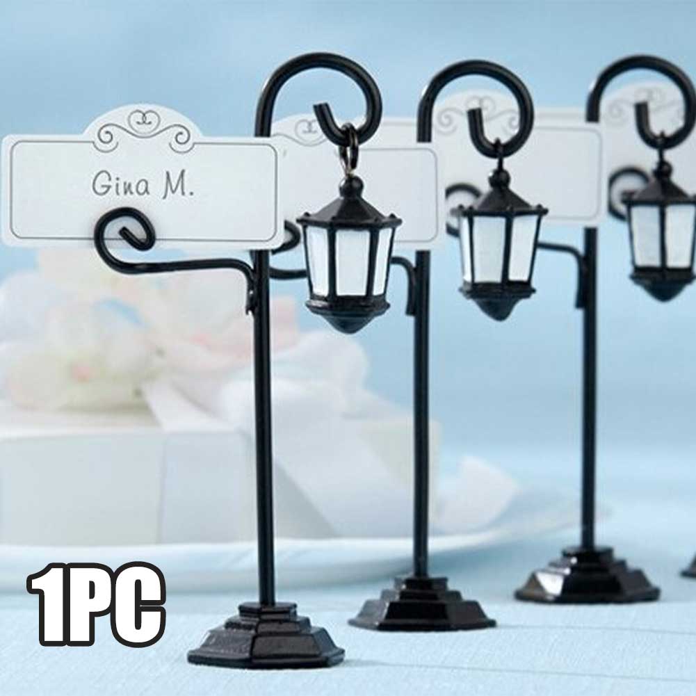 Restaurant Table Photo Wedding Decor Streetlight Shape Display Stand Menu Resin Place Card Holder Hotel Birthday Reception Clip