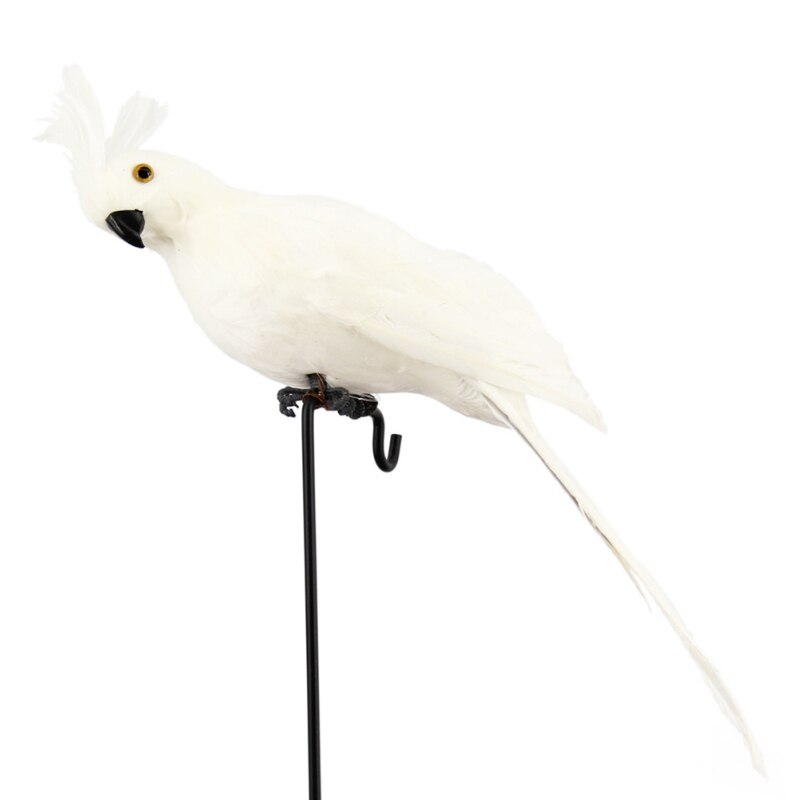 25 centimetri di Schiuma Piuma Pappagallo Simulazione Pappagalli Uccelli Decorativi Forniture Da Giardino Decorazione Della stanza Forniture per Animali Da Compagnia ..: bianca
