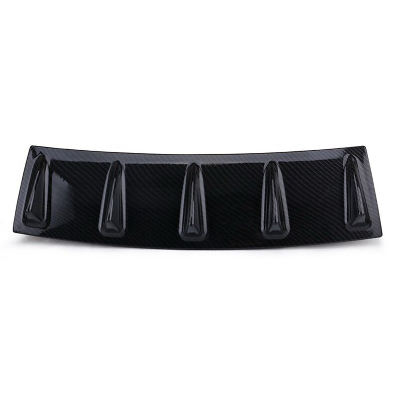 Universal Car Rear Bumper Lip Diffuser 5 Fin Shark Fin Style Carbon Fiber Bumper Spoiler Car Styling