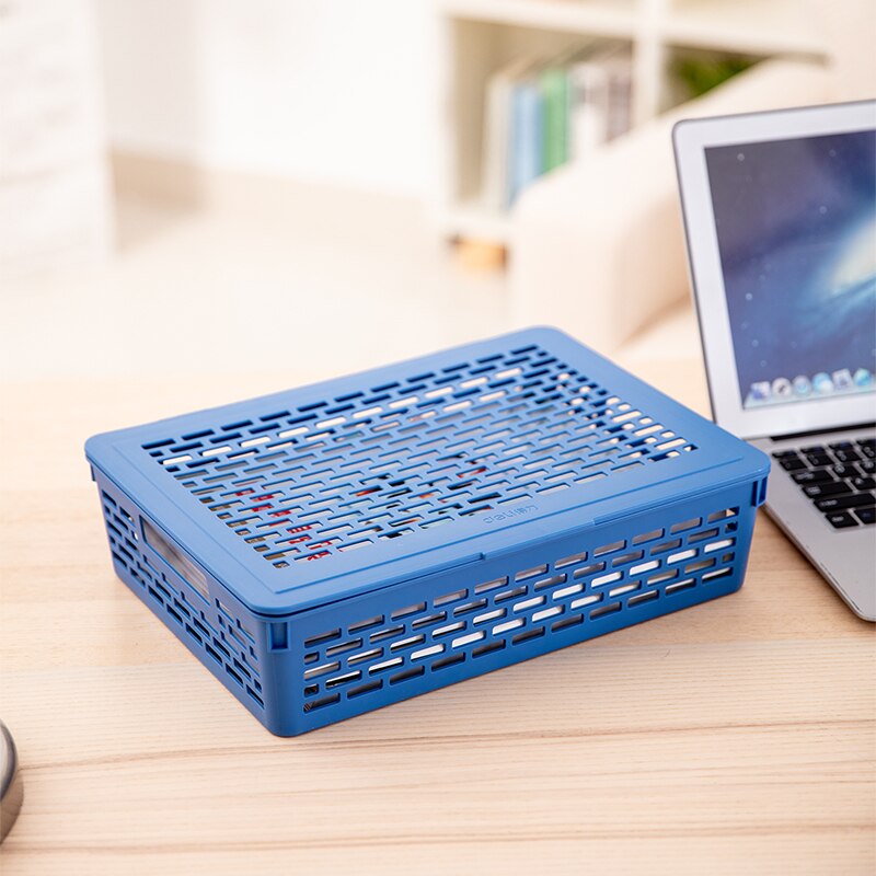 Deli Document Basket Right File Basket Collection Box File Box File Frame Data Blue/Gray Storage Stationery Office Supplies
