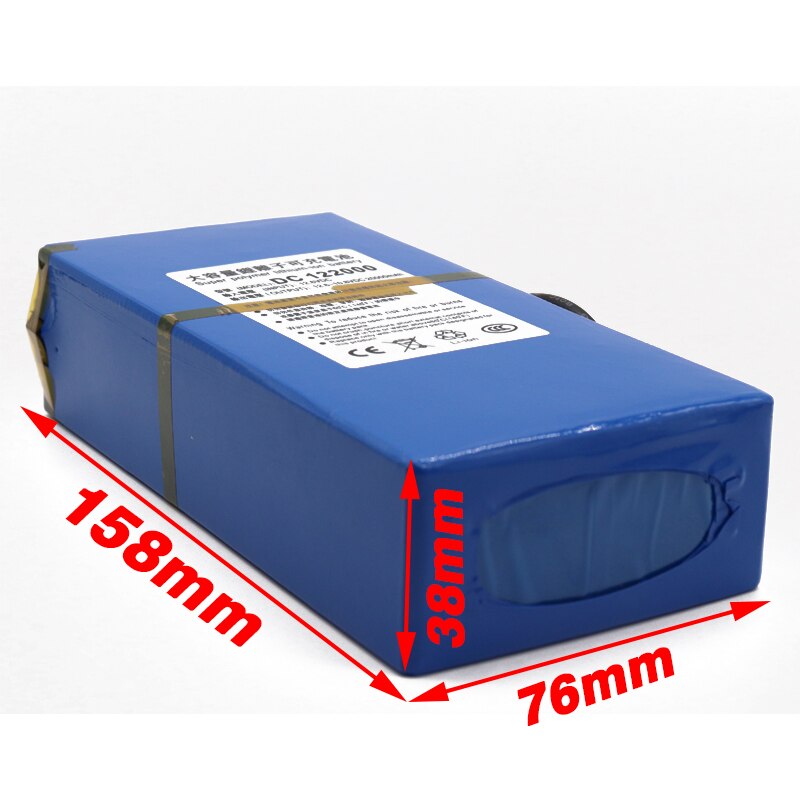 Super Rechargeable Portable Lithium-ion Battery DC 12V 20000mAh With EU Plug 12.6v 20Ah battery pack+charger