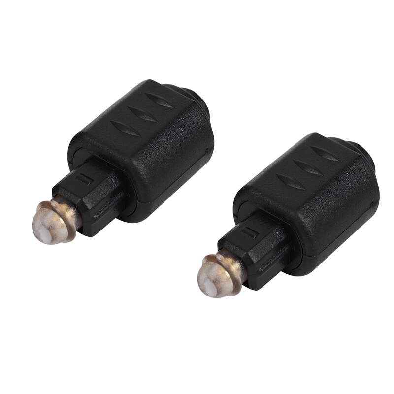 2 pakker optisk 3.5mm hunn mini jack plugg til digital toslink mo adapter