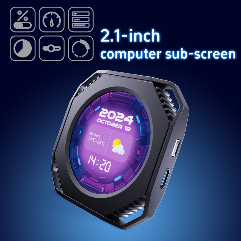 Dr21 Visual 2.1-Inch Usb Computer Diy Monitoring Dynamic Type C Secondary Screen Display Editable Water-Cooled Scree Accessories