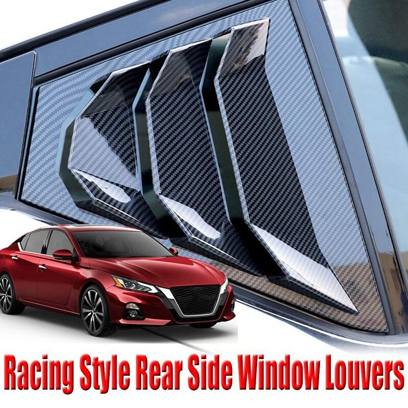 2 Stuks Voor Nissan Altima Rear Side Window Lamellen Air Vent Scoop Shades Cover Blinds Accessoires