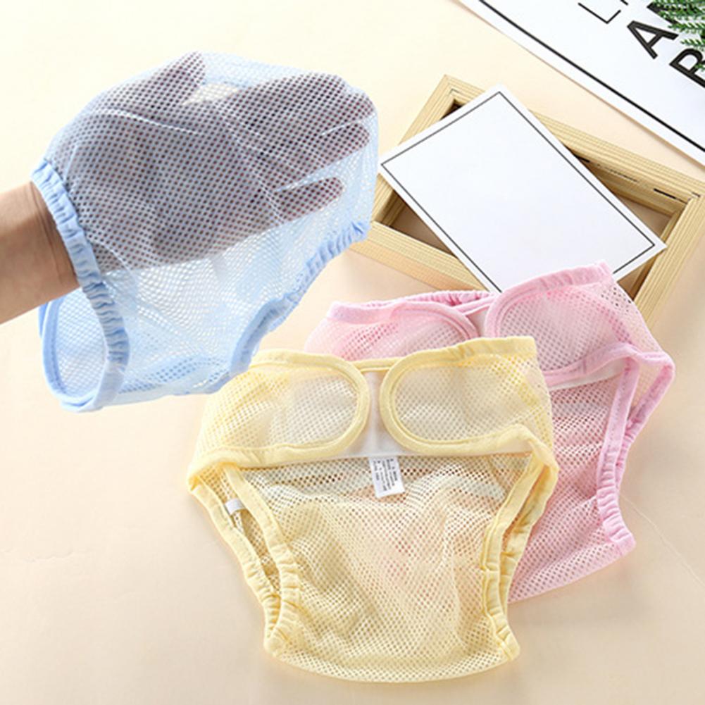 Summer Unisex Solid Color Baby Diapers Breathable Mesh Newborn Coth Diapers Easy Cleaning Reusable Baby Panties