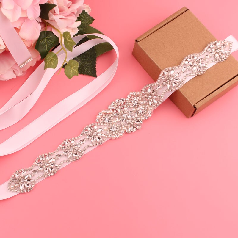 Pas z kryształkami pas ślubny pasek do sukni ślubnej pasek damski wesele pas akcesoria ślubne