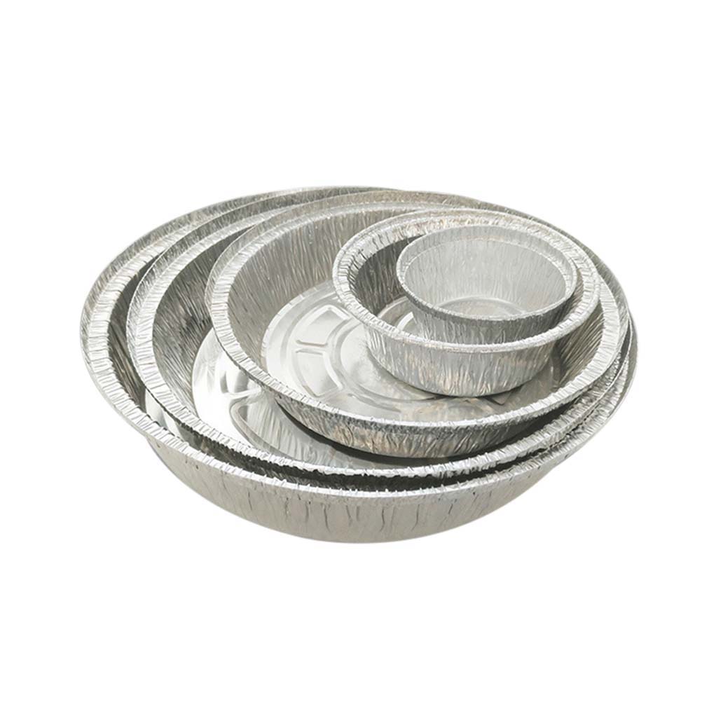 12 Pcs 1400ML Tin Folie Bowls 9 Inch Aluminiumfolie Ronde Wegwerp BBQ Lade Pie Pannen voor Zelfgemaakte Taarten taarten (Zonder Deksel)