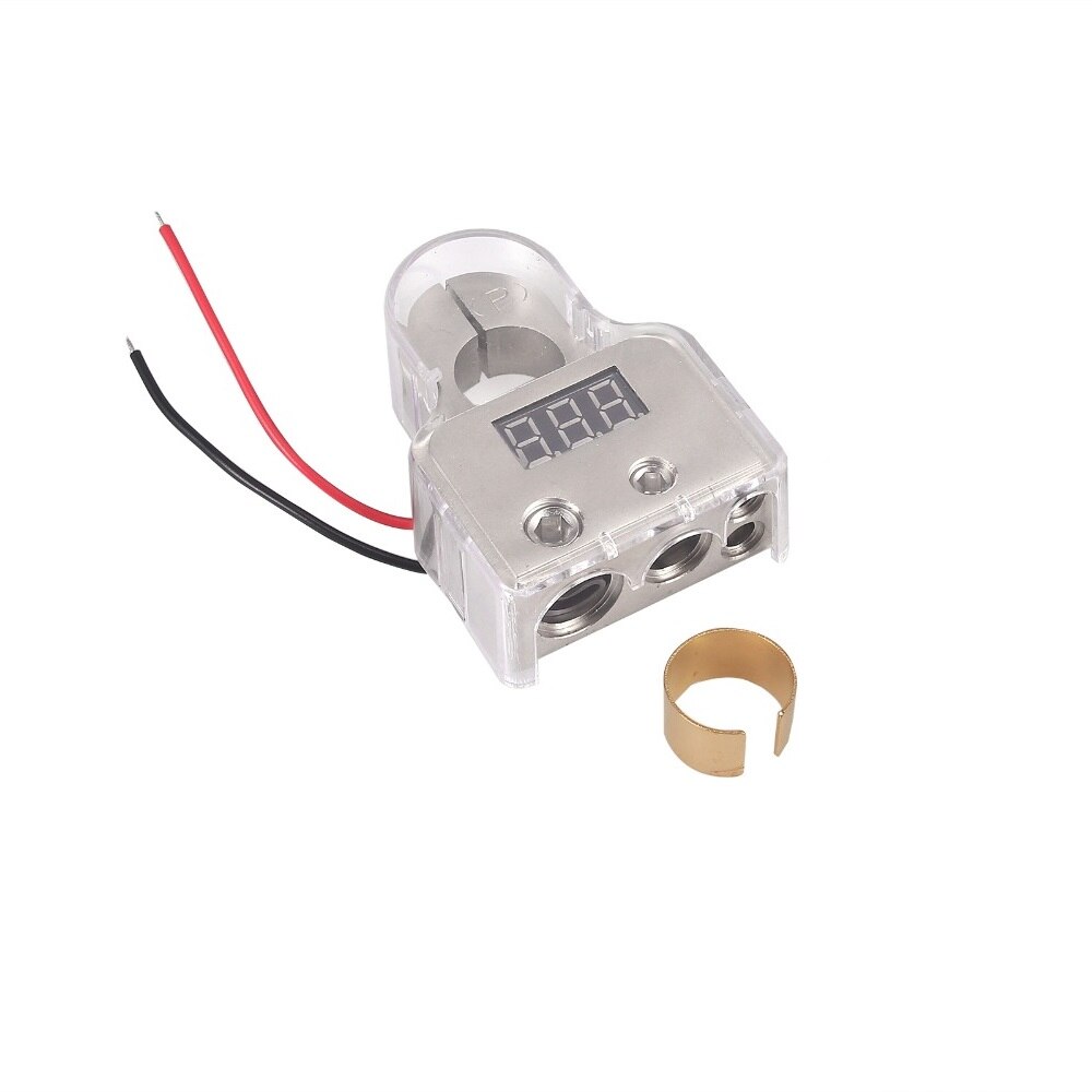 Car Battery Terminal Connectors Strong Versatility DC12V-24V Voltmeter 0 4 8 Gauge AWG Positive Negative Battery Clamp W/ Shims: Positive