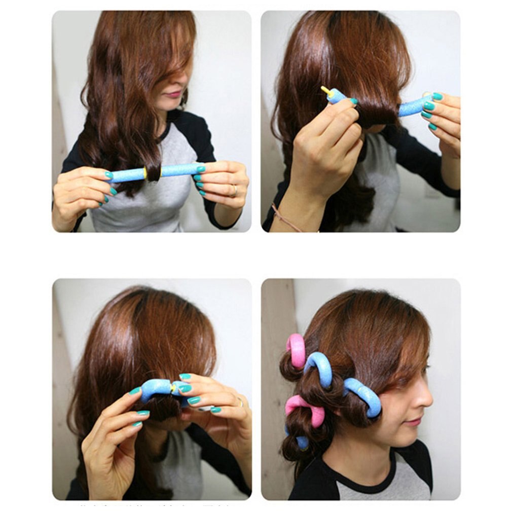 Soft Diy Curler 12pcs Magic Curly Hair Convenient Hair Care Shaping 15cm Modeling Tools Light Foam Curler