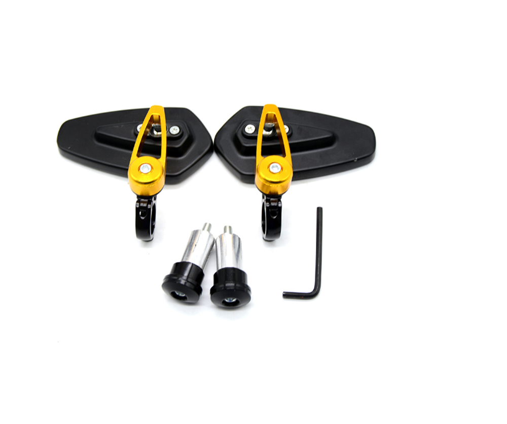 2 pz 7/8 "22mm Specchi Moto Bar End Vetro Blu Vista posteriore per Kawasaki NINJA 650R ER6F ER6N VERSYS W800 SE Z750S: Oro