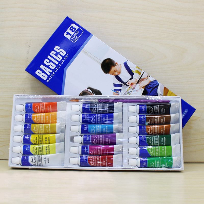 12/18/24 farver 5ml rør akvarel maling sæt kunst maleri tegneværktøjer til barn: 18