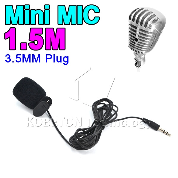 kebidu Free Portable Super Mini 3.5mm Tie Lapel Lavalier Clip On Mic Microphone 100-20000Hz for Laptop PC 1.5M Length Cable