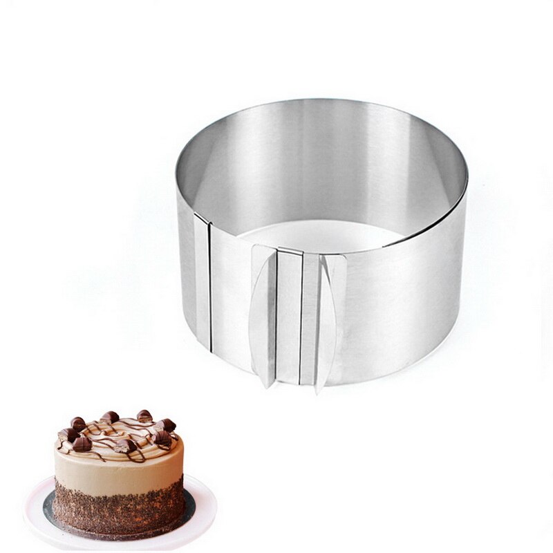 1Pc Verstelbare Mousse Ring 3D Ronde Cakevormen Rvs Bakken Mallen Keuken Dessert Cake Decorating Gereedschap #3: round