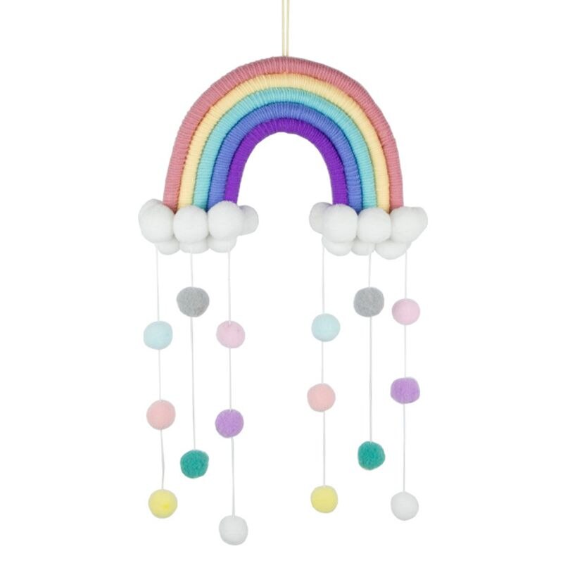 nordisch Regenbogen Wandteppich Handgemachte Weben Handarbeit schöNe Ornament freundlicher Zimmer Zauberstab Hängen Dekor: 1