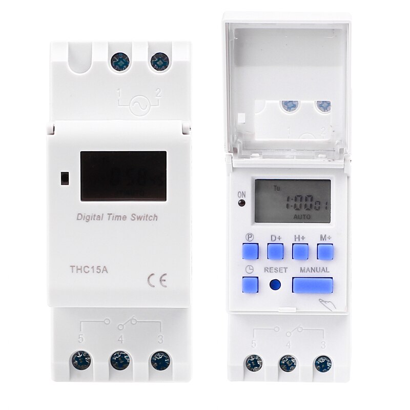 Thc 15a 7 dage programmerbar digital timerkontakt relæstyring 220v 230v 6a 10a 16a 20a 25a 30a elektronisk ugentlig digital timer