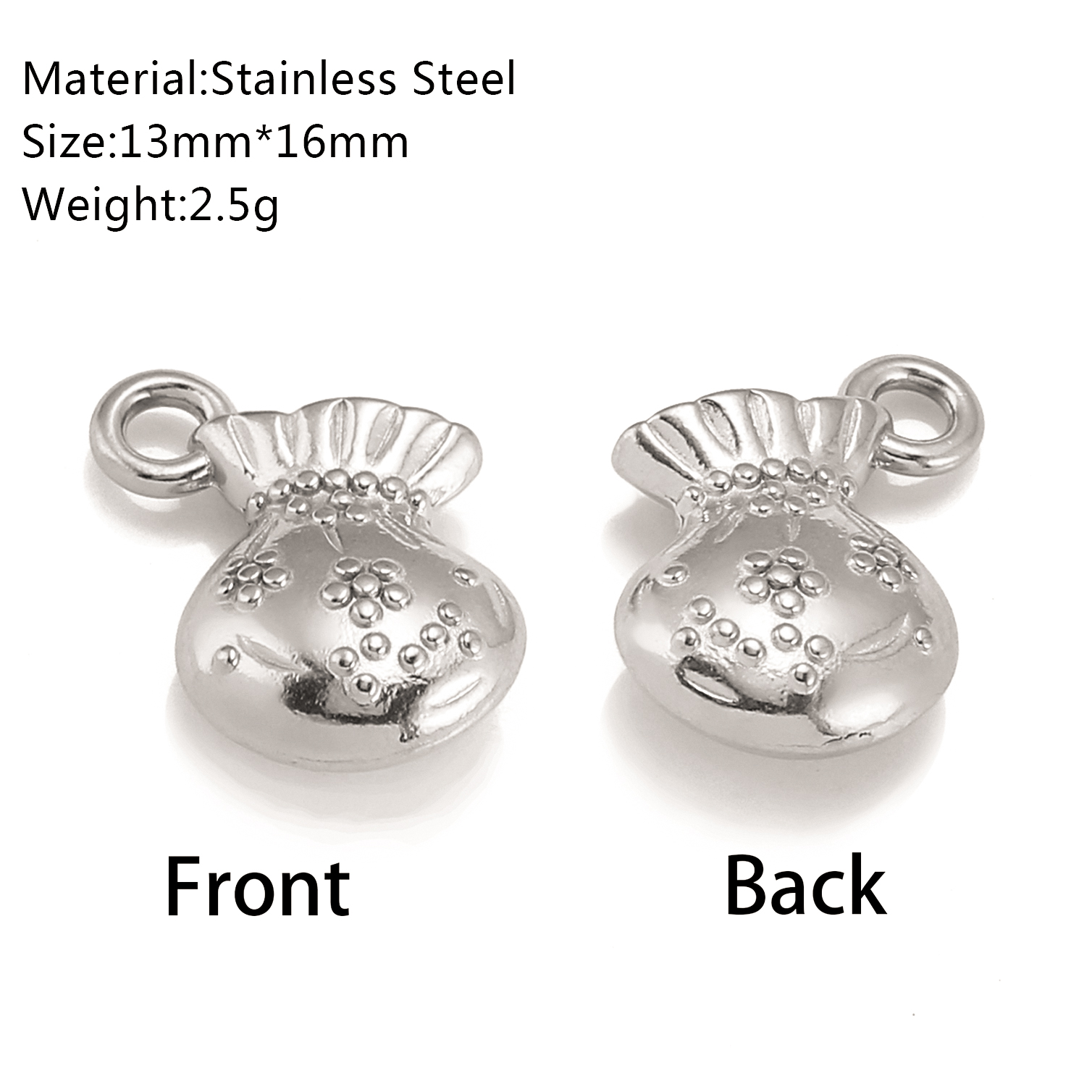 3 pezzi di ciondoli a forma di cuore/c lucchetto/trefoglio in acciaio inossidabile con simbolo della mano d'amore, non sbiadiscono, collana fai da te, braccialetto, creazione di gioielli