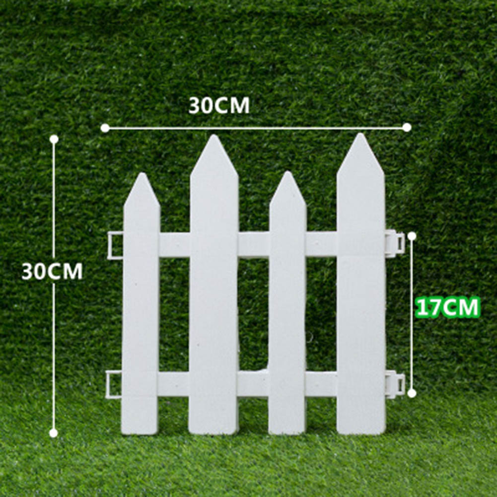 1pc White Pvc Plastic Fence European Style Garden Fence Suitable For Driveway Gates Christmas Tree Outdoor Garden Building Decor: WHITE
