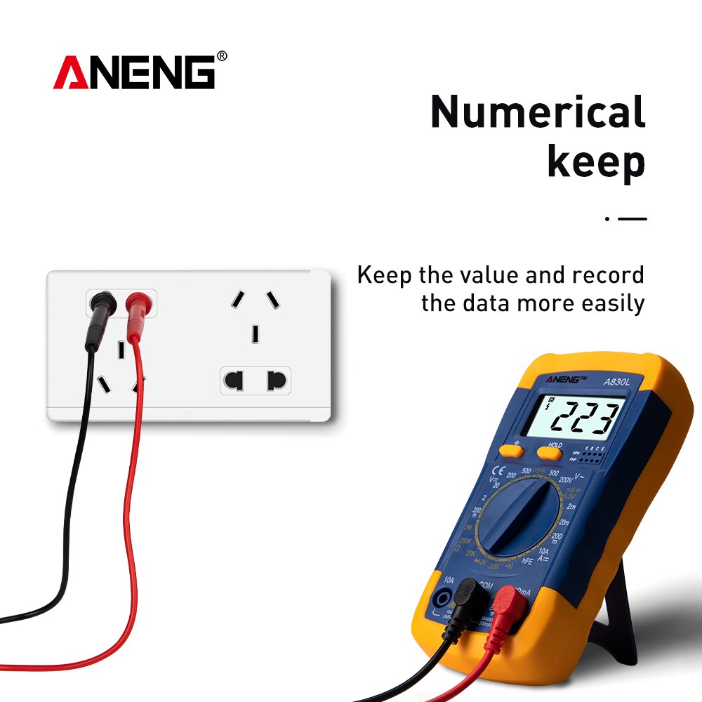A830L Lcd Digitale Multimeter Elektrische Ampèremeter Voltmeter Tester Meter Handheld Dc Ac Voltage Diode Freguency Multimetro