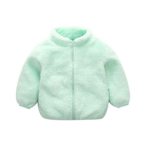1pc Peuter Kids baby jongens meisjes fleece jacket winter warme jas: Groen / 3T