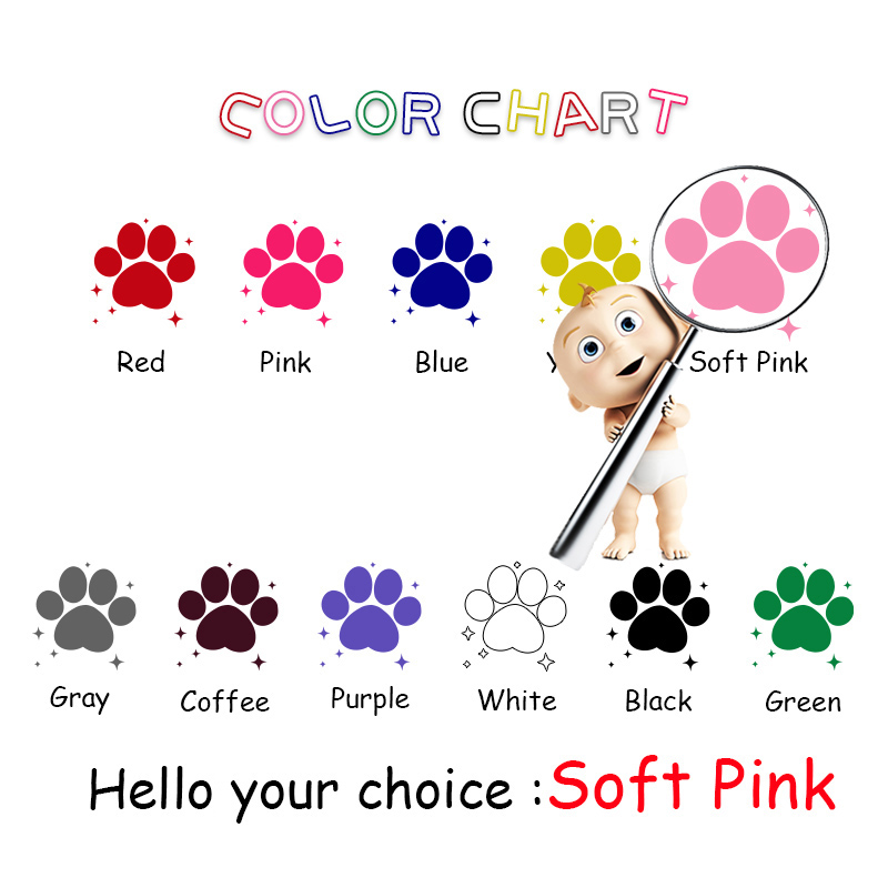 Gør-det-selv hundeindretning soveværelse aftagelige vinyldecals wallstickers pvc wallstickers kunst vægmaleri klistermærker dekorativt klistermærke vandtæt: Blød lyserød