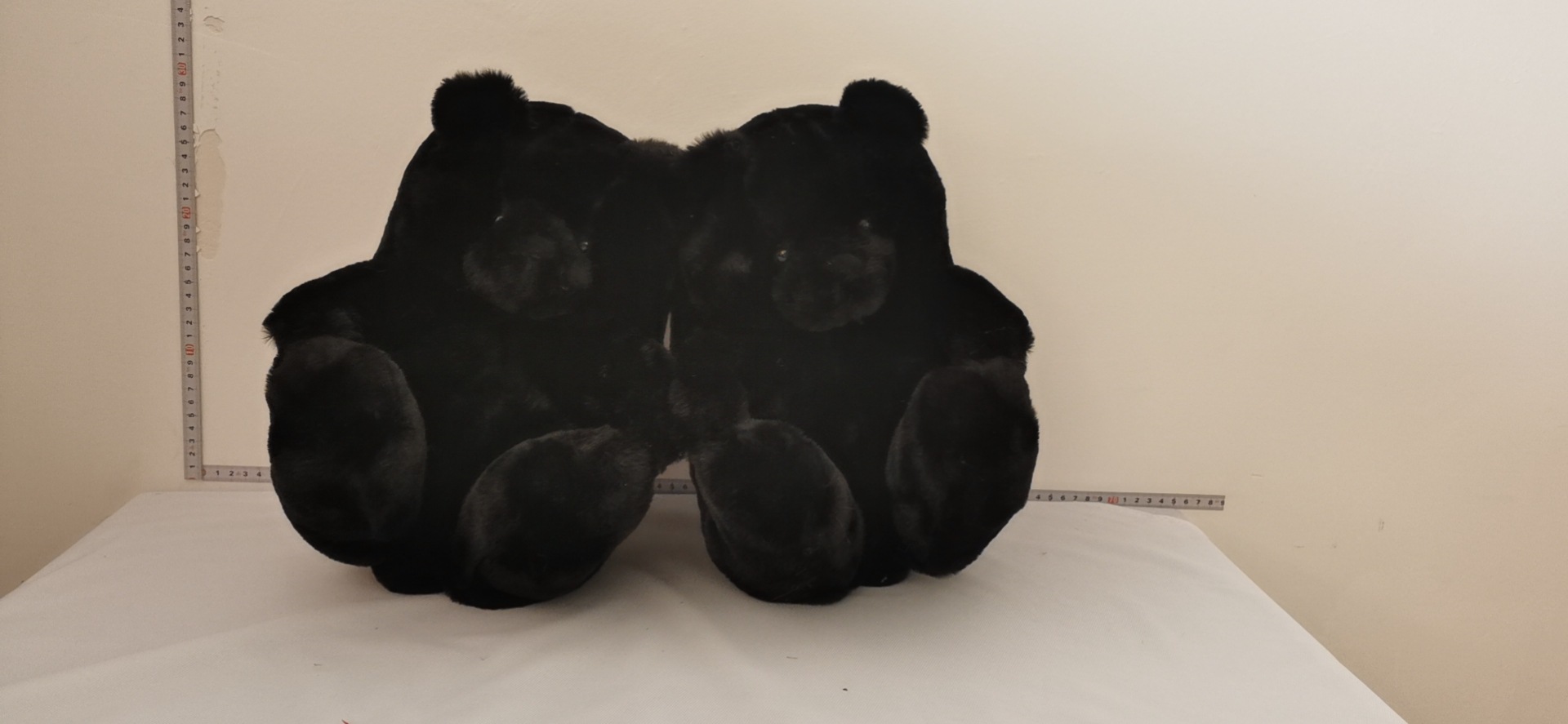 Pantoufles ours en peluche pour femmes et enfants, directe: Black / Children size
