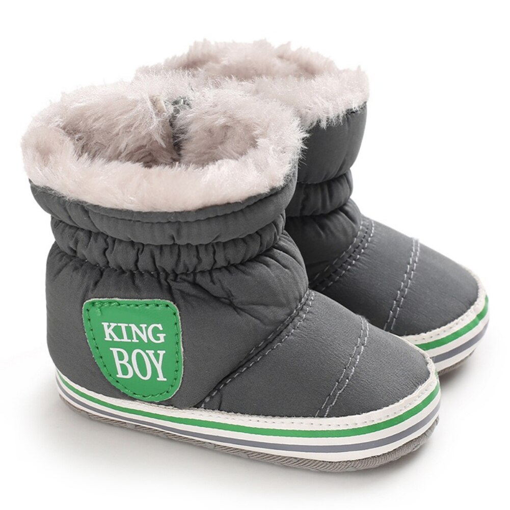 0-18m für babys, jungen und mädchen, weiche sohle, glitzer, reißverschluss, lauflernhilfe, flauschig gefüttert, Vlies-stiefel: H / L