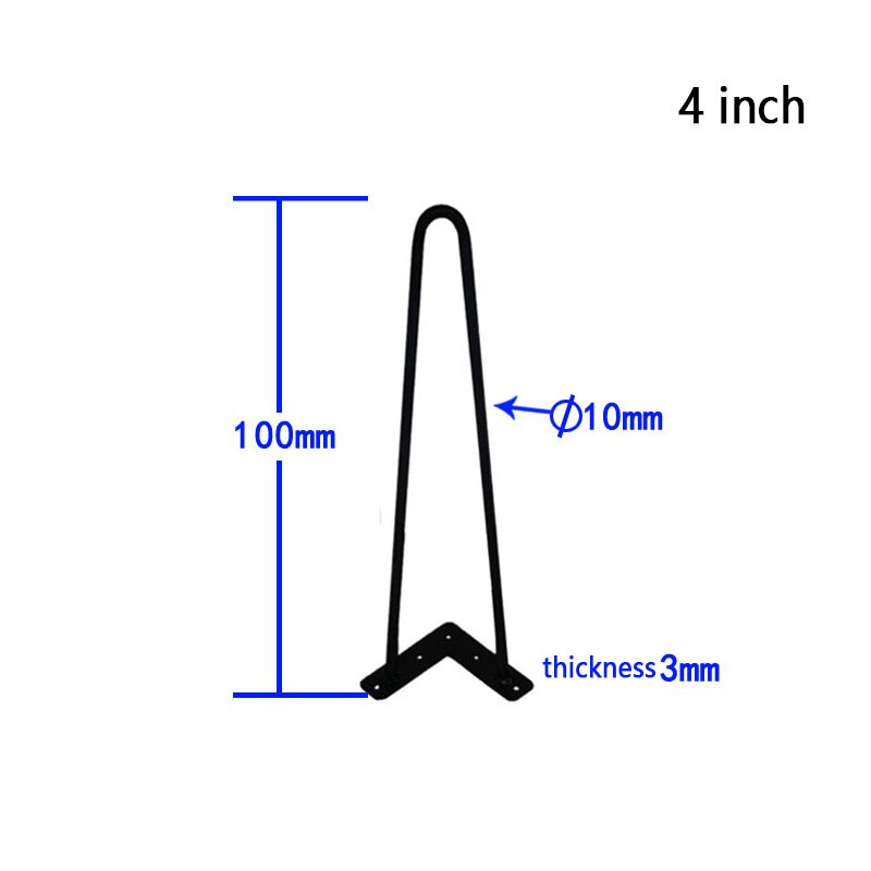 1 pcs 4/12/16inch Iron Metal Table Desk Legs Home Accessories Simple table legs modern furniture wire legs: 4 inch
