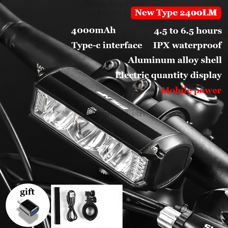 Fiets Licht Voor 5200LM Led Licht Voor Fiets 8000Mah Mountain Cycle Koplamp Lamp Mtb Fiets Licht Usb Zaklamp Super brigh: Rood