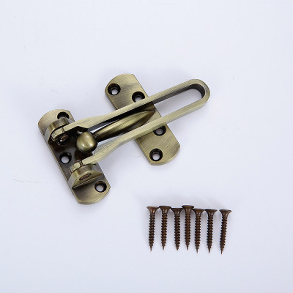 Zinc Alloy Door Bolt Sliding Lock Bolt Anti-theft Lock Hotel Office Security Chain Gate Cabinet Latches Decorative Hardware: Green bronze
