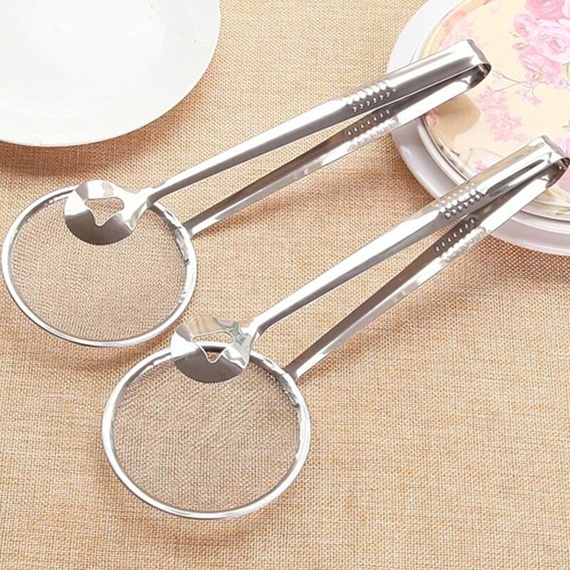 Gadgets de cozinha aço inoxidável fritos alimentos pesca óleo colher cozinha escorredor filtro drenagem oilfolder para acessórios cozinha