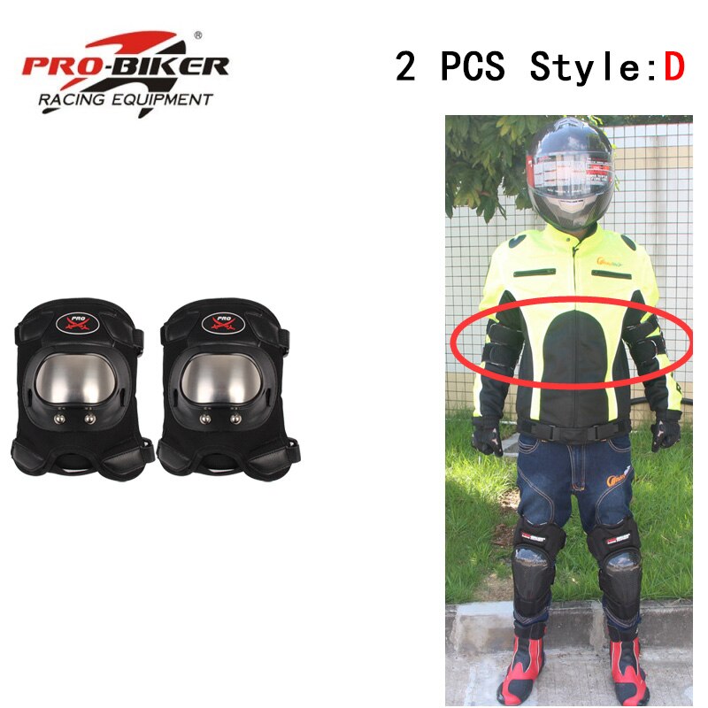 Protector de codos y rodillas para motocicleta, Protector de codo de acero inoxidable grueso para carreras, armadura protectora: d