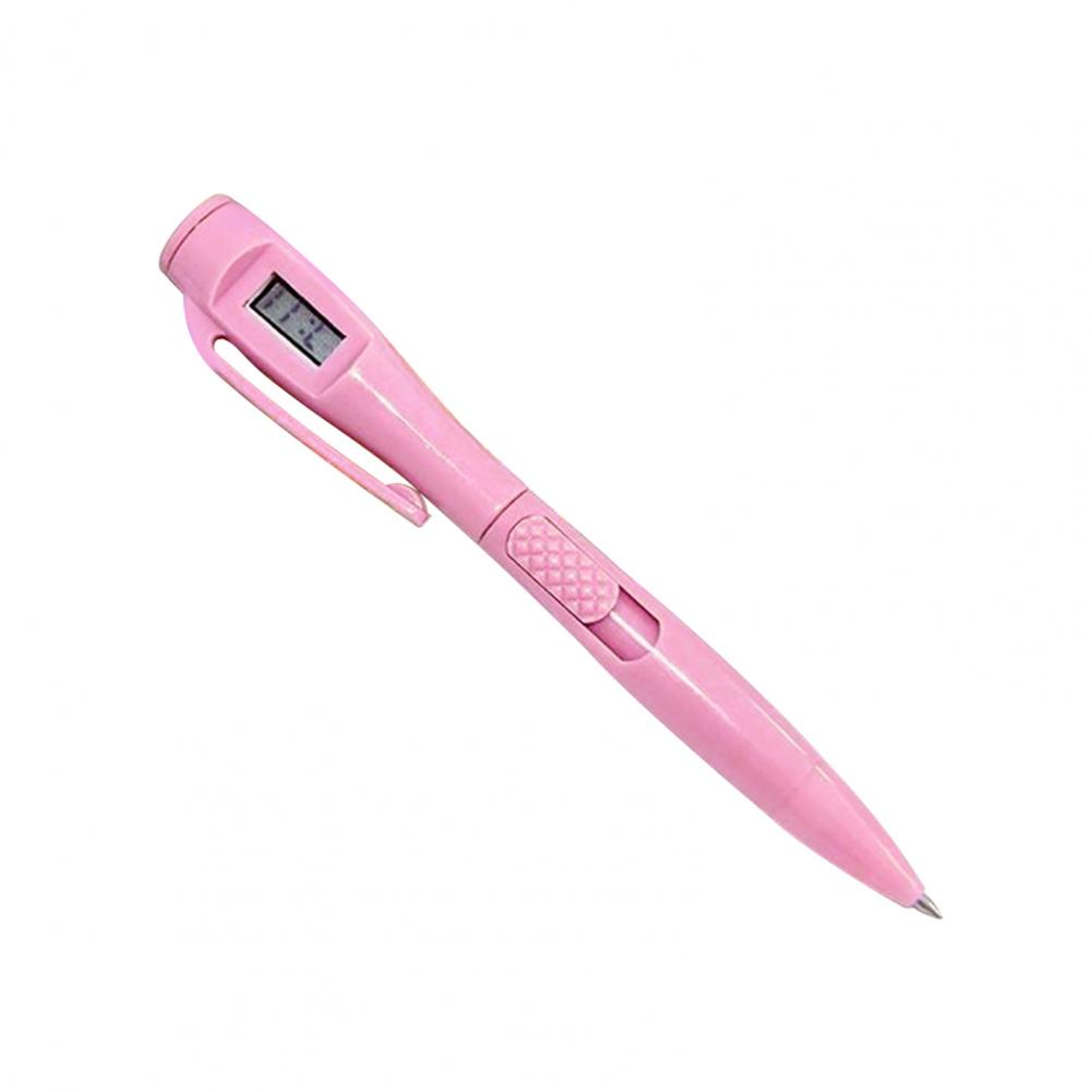 1pc Novità Penna a sfera con orologio digitale Penna elettronica Penne per esami Penna per orologi Penna per firma Scrittura Fornitura di cancelleria per la scuola: Colore rosa