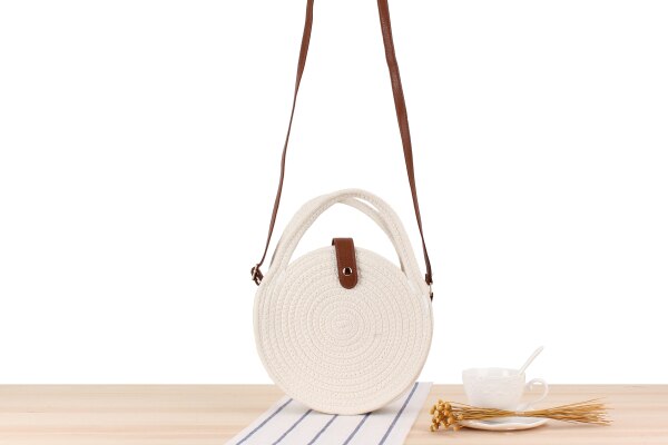 Youse tessuti delle Donne del sacchetto delle Donne della borsa singolo sacchetto di Spalla Alla Moda e Versatile piccola Borsa Messenger fresco borsa Da Spiaggia: WHITE