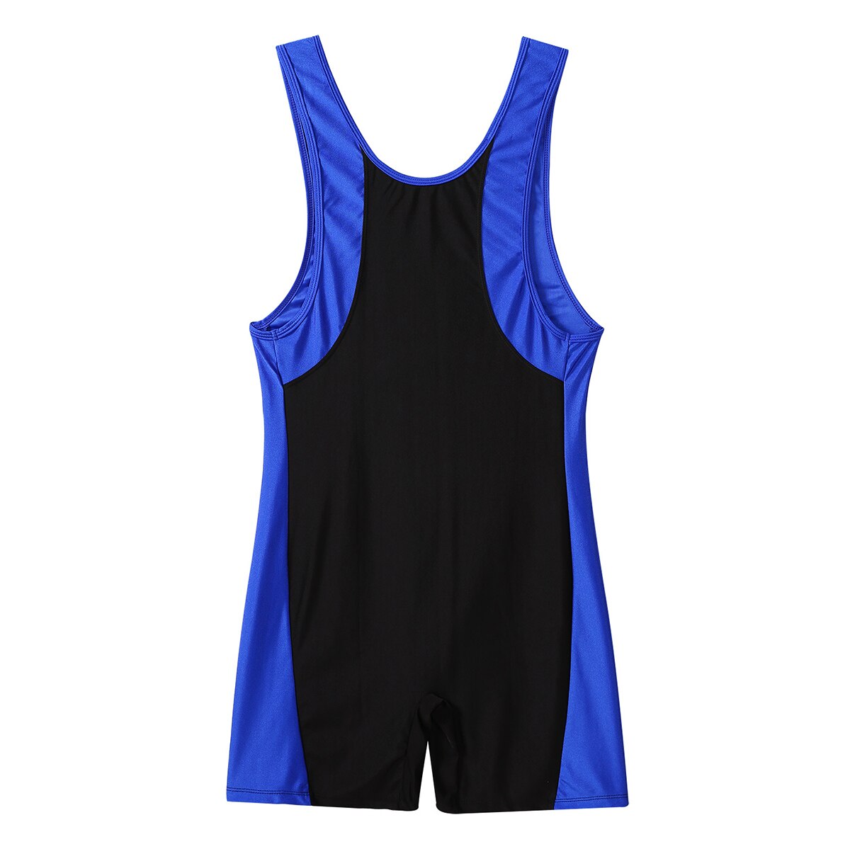 Herre bodysuit til sommerfest blok u-hals ærmeløs sport fitness bodybuilding trikot jumpsuit shorty unitard