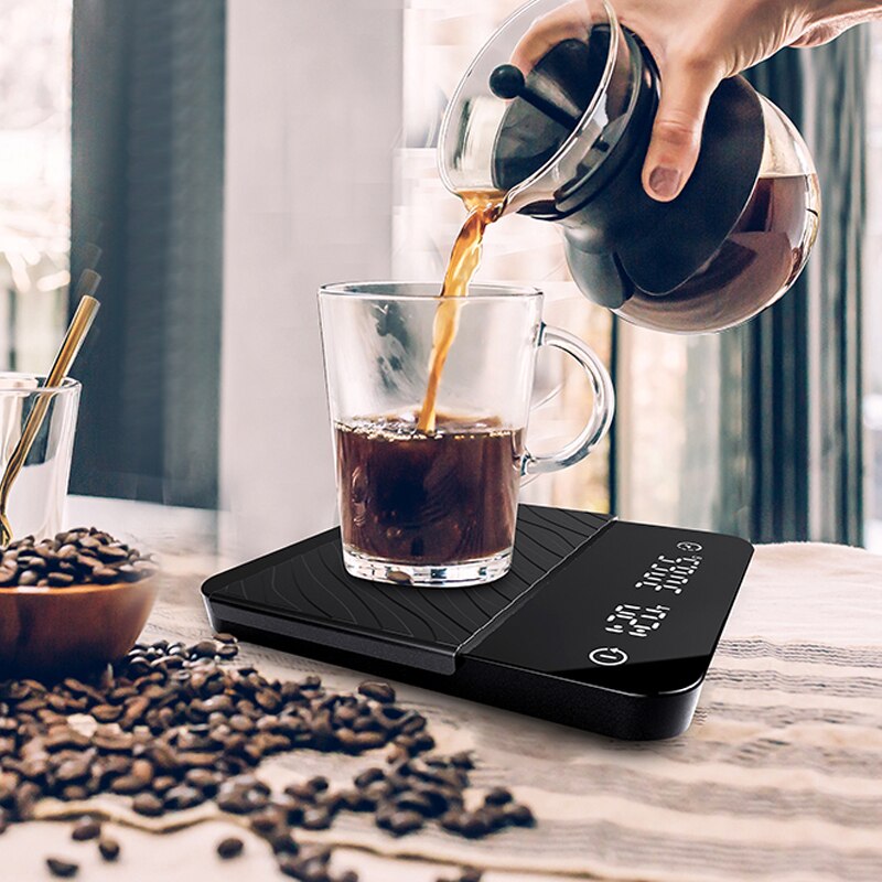 God digital kaffevekt timer 2kg /0.1g husholdnings drypp kjøkkenvekt med timer весы 커피 스케일 для кофе مقياس القهوة
