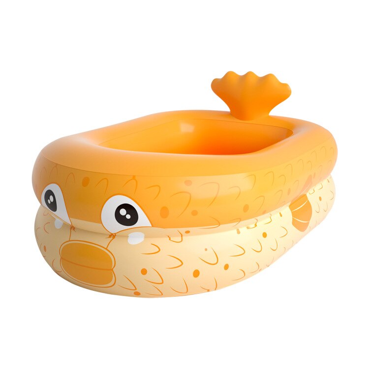 Los niños piscina inflable lindo pez globo piscina para bebé al aire libre playa piscina juguetes inflables para niños verano piscinas de agua: orange 120cm