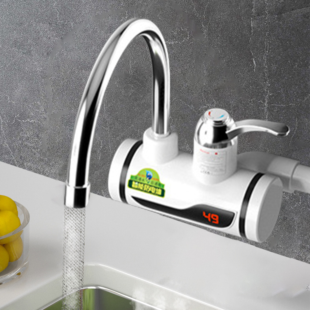 Elektrische Warme Koude Mixer Kraan 3000W Instant Verwarming Kraan 360 Graden Rotatie Snelle Verwarming Kraan Digitale Keuken Badkamer Benodigdheden