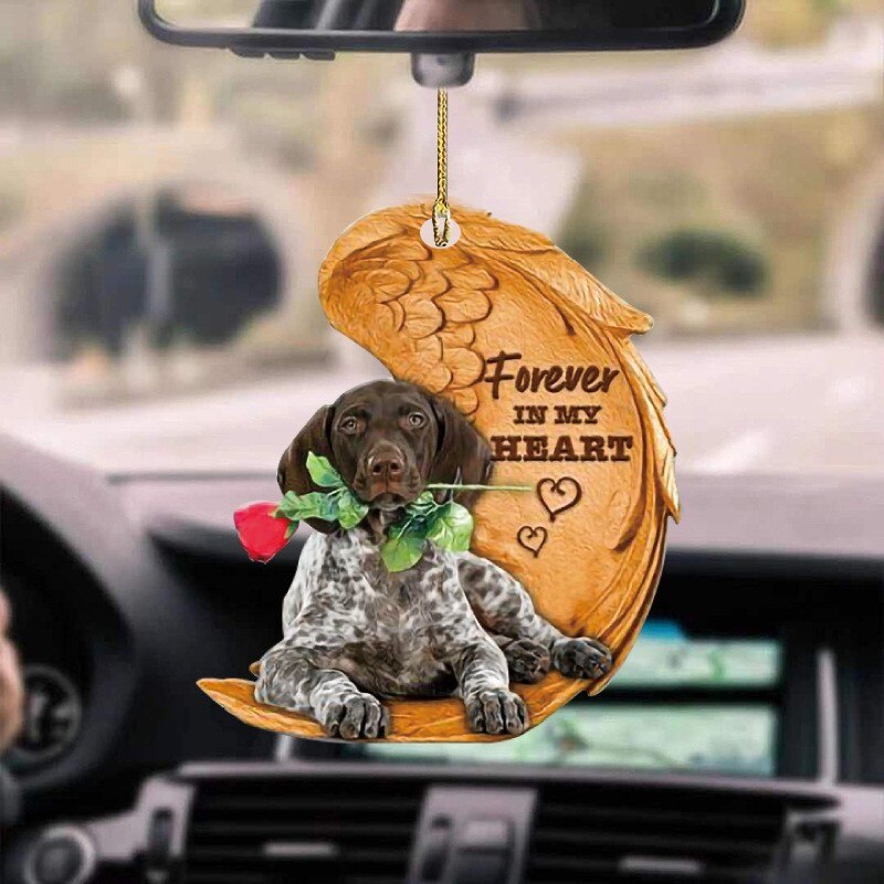 Pendentif ailes d&#39;ange chien, ornement de voiture mignon pendentif ailes de chien, sac à dos automobile, dessin animé porte-clés pour décoration de rétroviseur: K