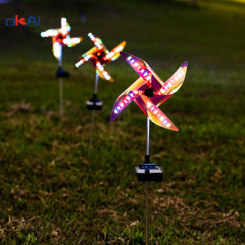 LED Spot Light Garden Path Landscape Lights Ground Light Outdoor Decorative Windmill Waterproof Night Light