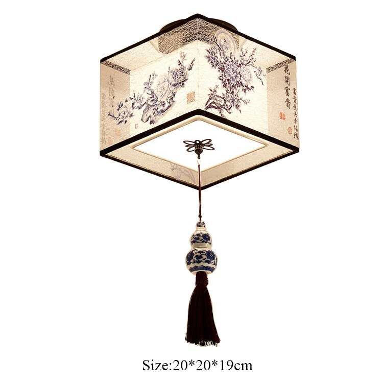 Chinese Ronde Vierkante Plafond Verlichting Armaturen Stof Voor Woonkamer Gangpad Schaduw Gemonteerd Lampa Sufitowa Japanse Led Plafond Lamp: C - 1