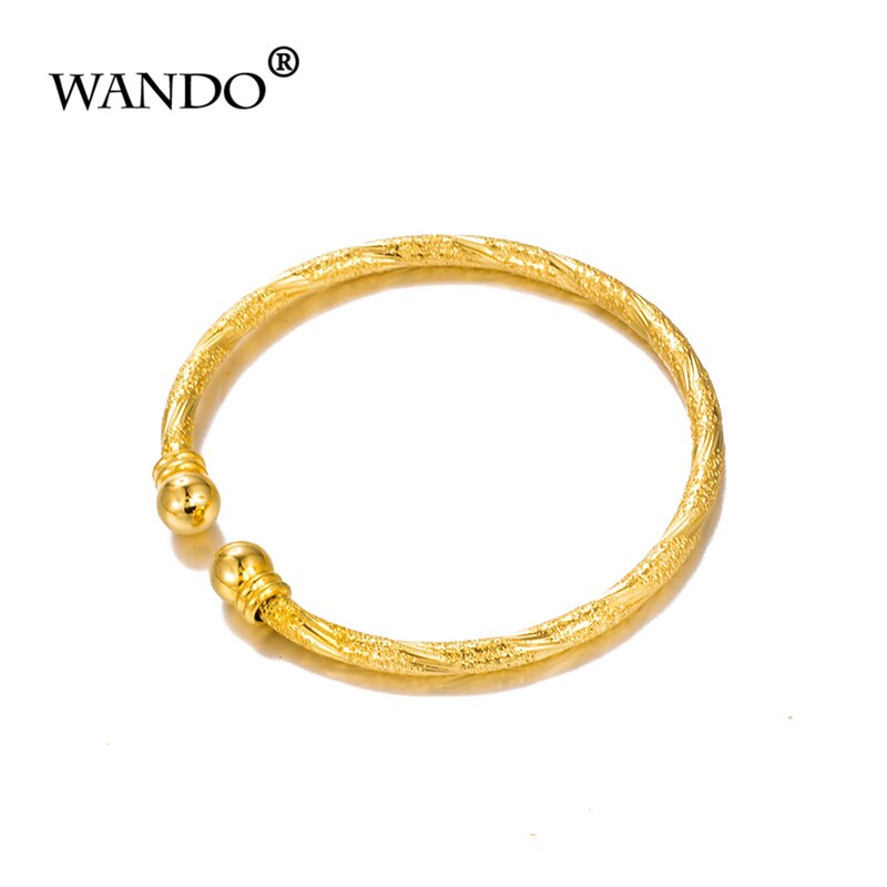 WANDO 2 pcs/lot Dubai or bébé Bracelet bijoux pour garçons Girls18K couleur or éthiopien enfants bracelets Bracelet bijoux b77