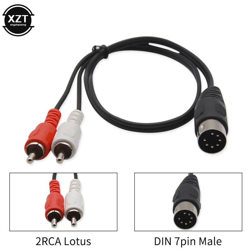 7 Pin DIN Mannelijke Openbare om 2 RCA Lotus Stekker Ouderwetse B & O TV Apparatuur Adapter kabel