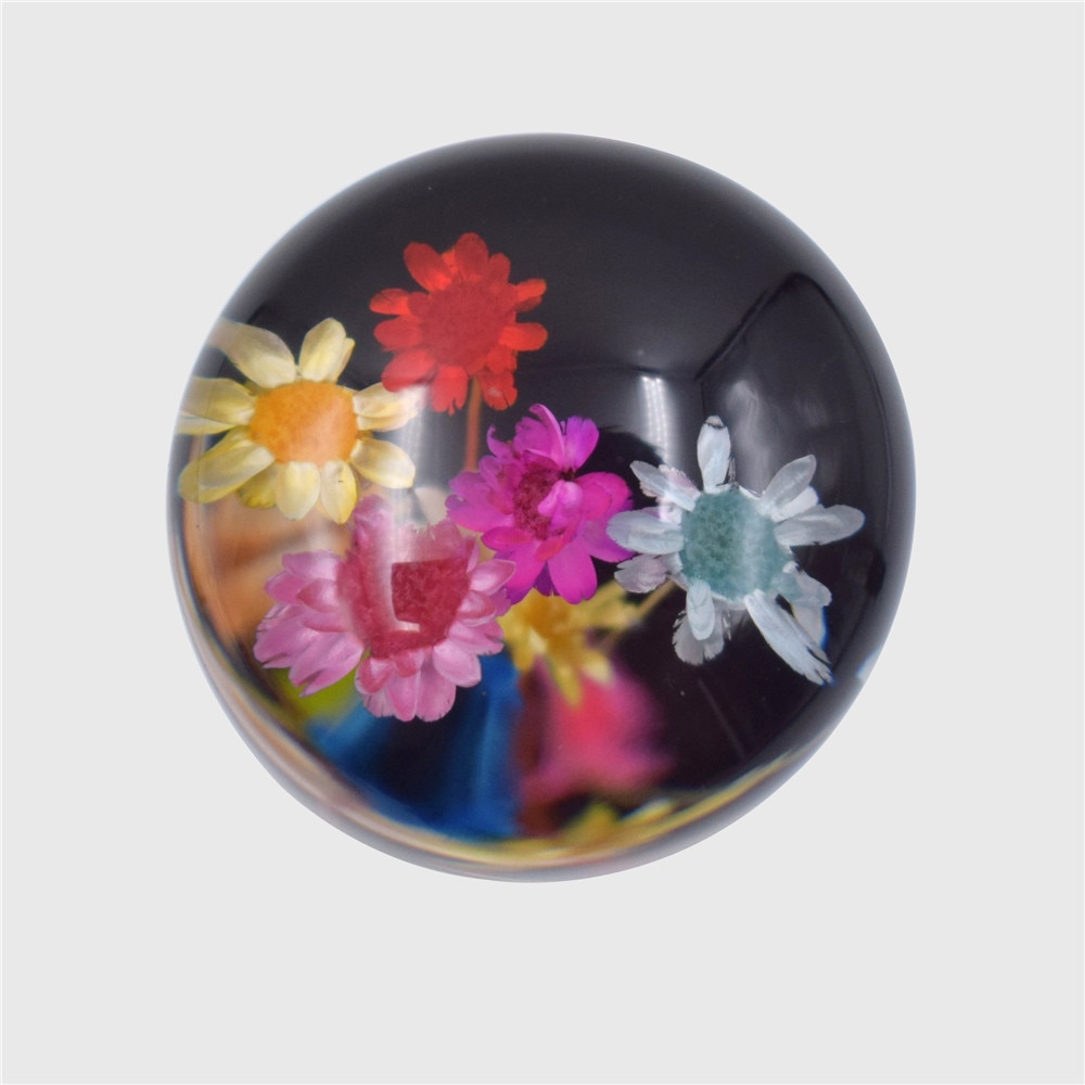 Car Styling Crystal Bubble Shift Gear Knob With Real Flowers 15CM /10CM