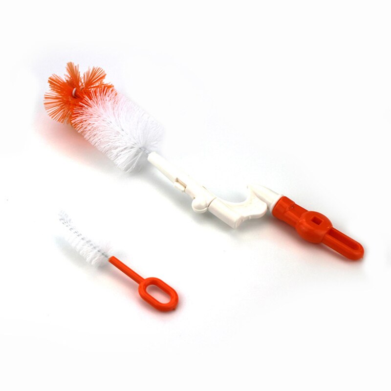 Conjunto de escova de garrafa de bebê plástico reutilizável mamilo de enfermagem conjunto de escova com alça dobrável ferramenta de limpeza de garrafa de bebê mais limpo