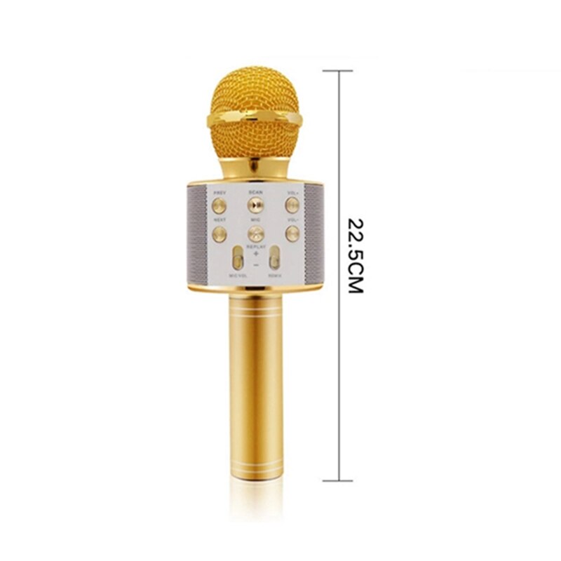 1PCs Portable Bluetooth Wireless Microphone Speaker Handheld Karaoke Mic Music Player Singing Recorder Super Bass KTV Microphone