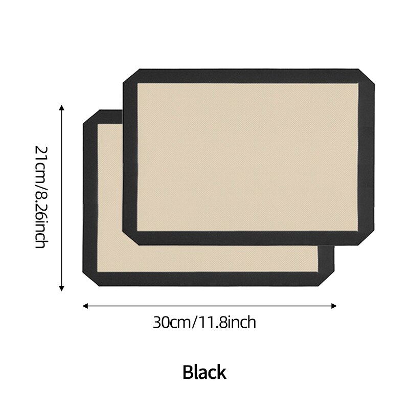 1PCS 42x29.5cm Silicone Macaron Baking Mat Non Stick Silicon Liner Bake Pans And Rolling For Macaroon Pastry Cookie Cake Making: Small Black