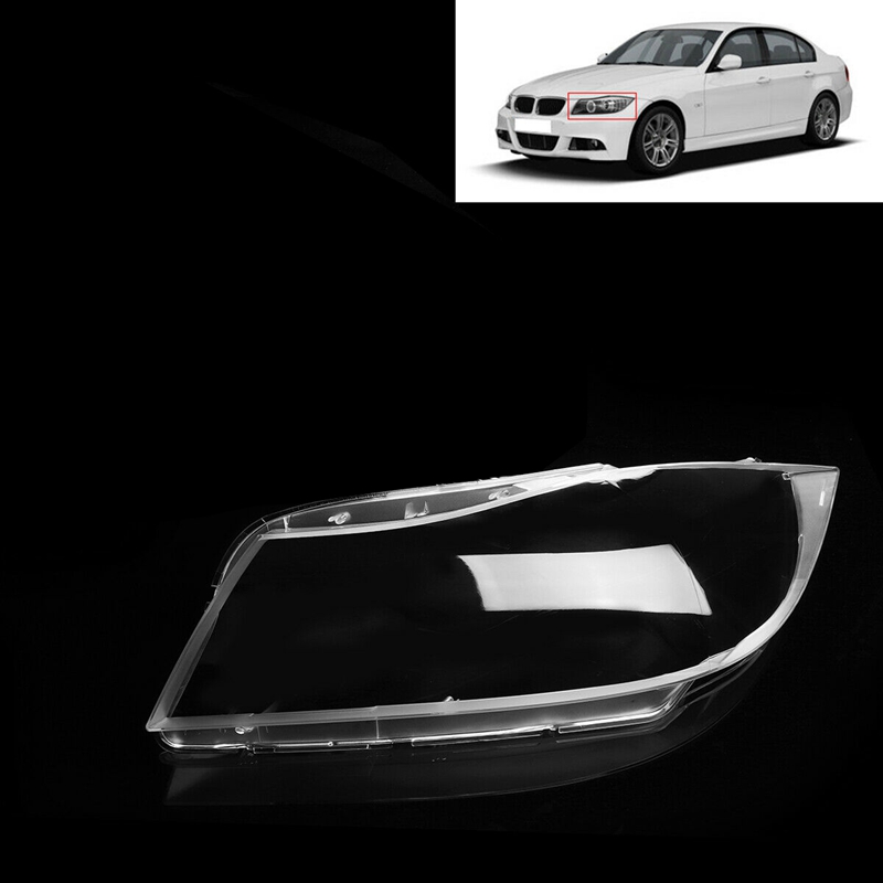 Par faro de xenón de coche lámpara de cristal derecho lente cubierta de plástico para BMW E90 3 E91